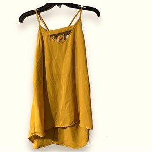 Yellow Asymmetrical Camisole‎ sleeveless Top